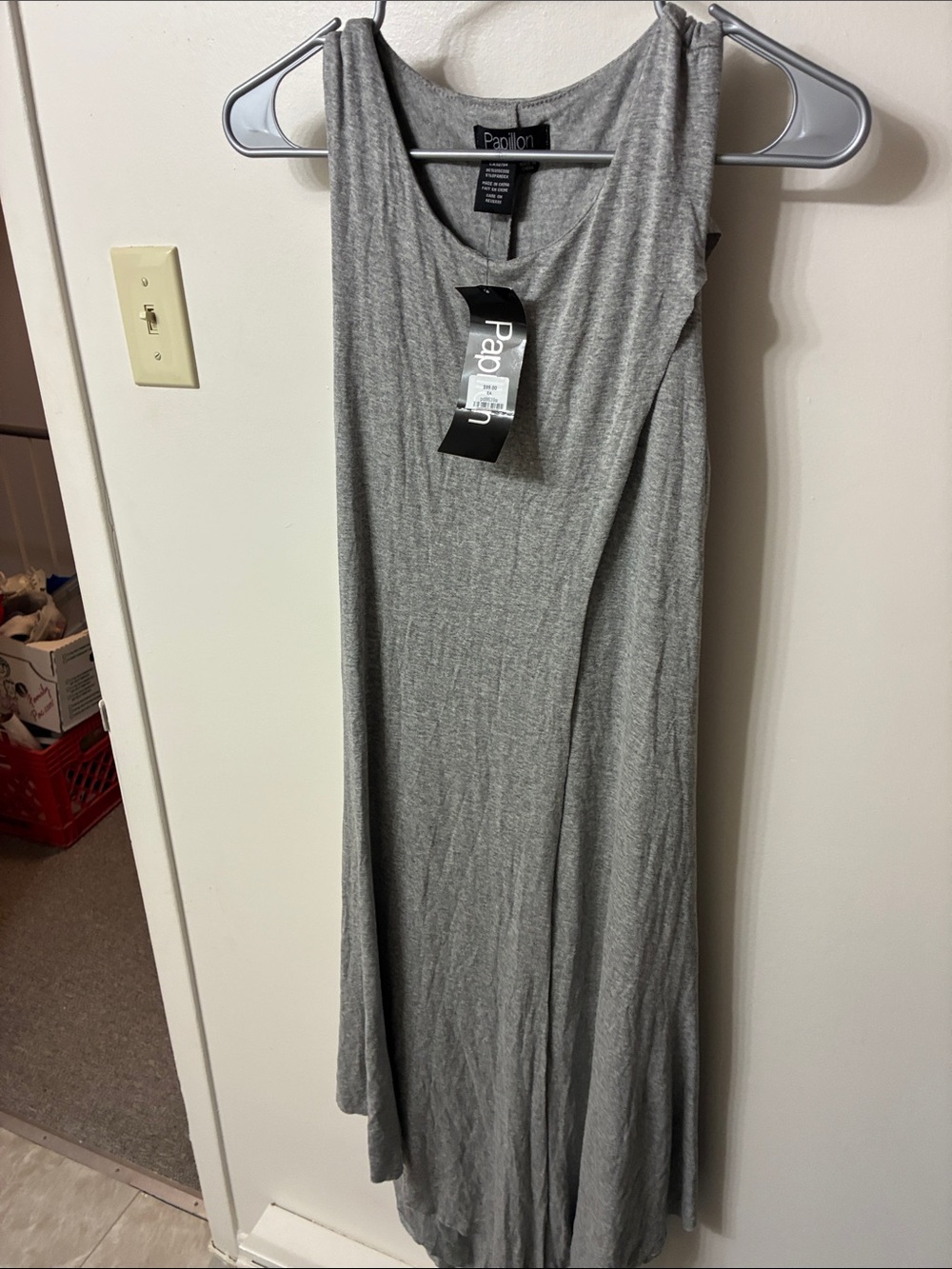 Papillon  Grey Sleeveless Maxi with Scoop Neck